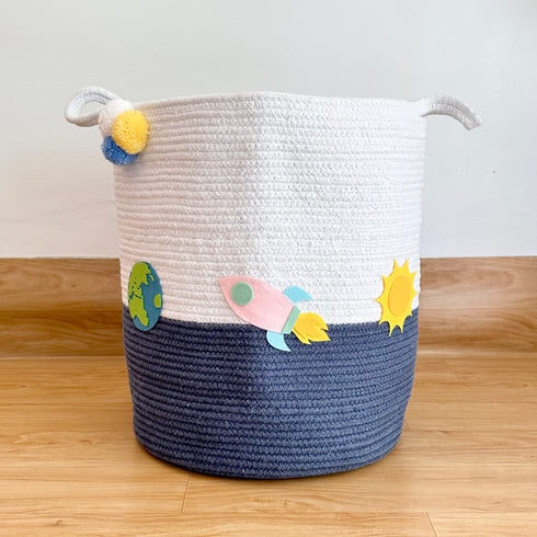 Solar System - Navy Rope Personalised Storage Basket